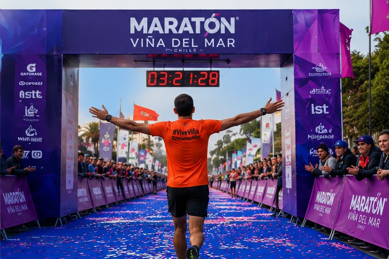 Maratón de Viña del Mar junto a la costa